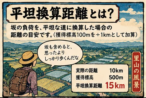 平坦換算距離とは?のイラスト解説