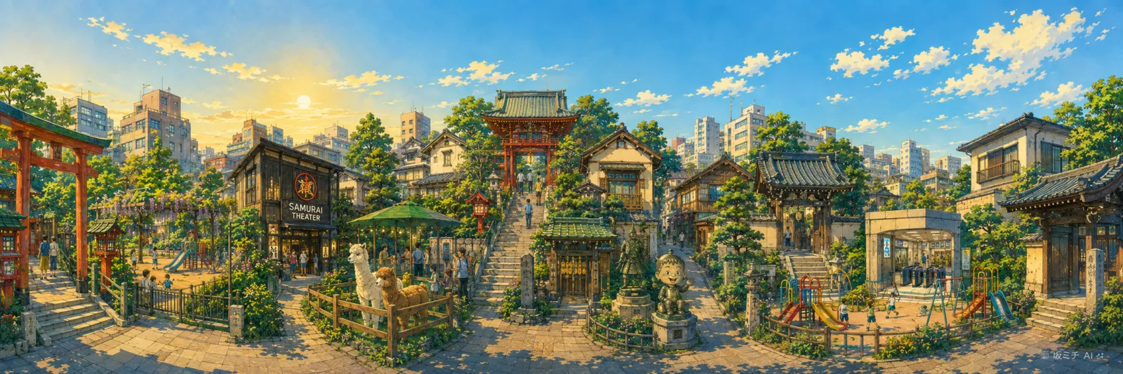 朝日坂のイラスト