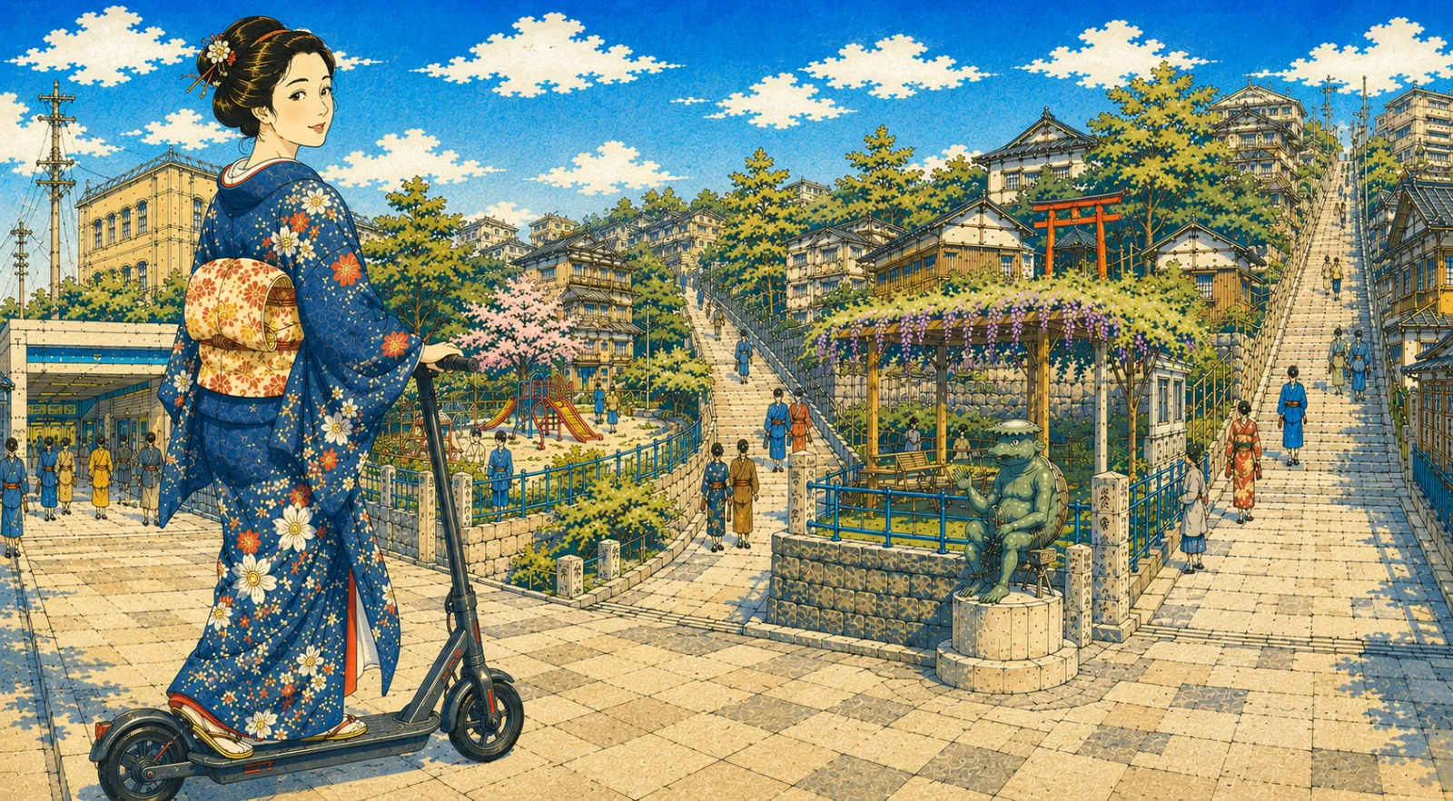 合羽坂のイラスト